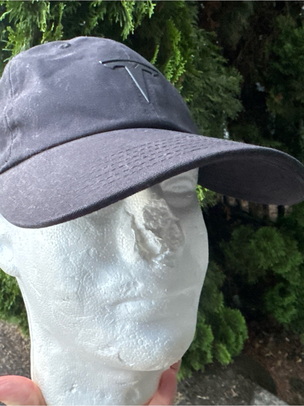 Tesla Hat Cap Strap Back OSFA Black 3D Rubber Logo Cotton Mens Adjustable